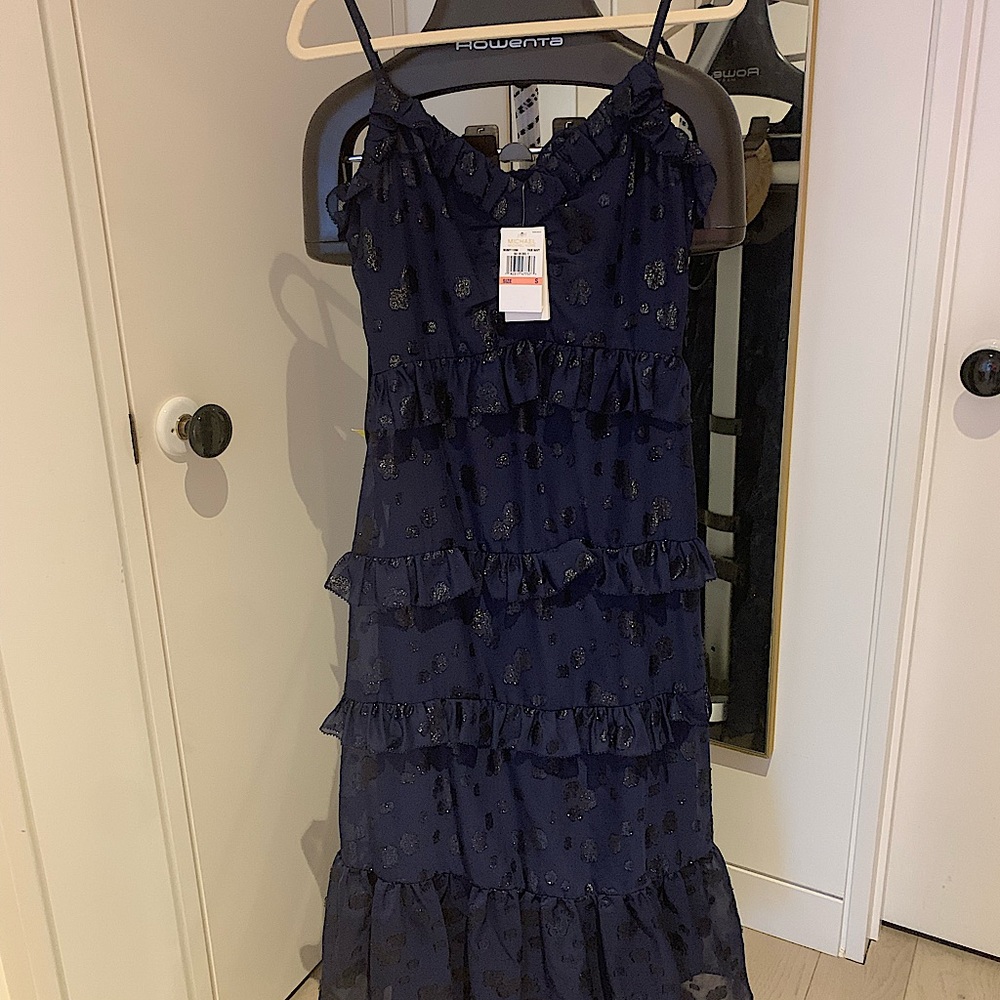 NWT Michael Kors ruffle dress in Navy size S